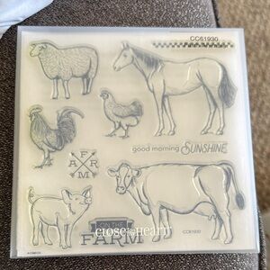 Close To My Heart Farm Animal Clear Stamp Set — White